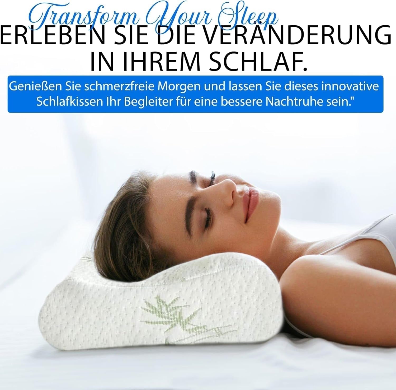 Almohada Ortopédica De Espuma Viscoelástica - Almohada Ergonómica, Almohada Antirronquidos para Personas Que Duermen De Lado, Boca Abajo y Boca Arriba, Pilow, 60 Cm X 40 Cm X 12 Cm Almohadas Ortopédicas Cervicales Naty Shop