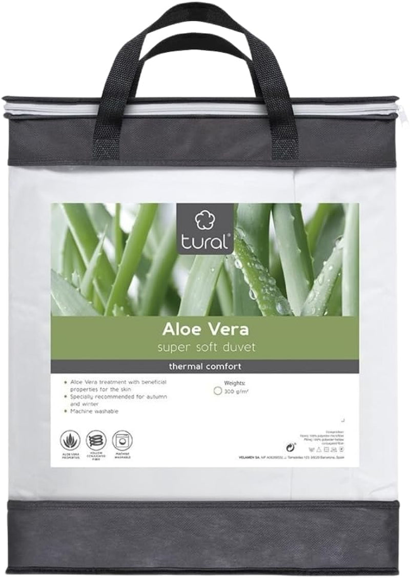 Tural - Edredón 150 X 220 cm con tratamiento Aloe Vera, relleno de fibra 300 G/M², suave, transpirable, certificado Oeko-Tex (blanco, cama 90 cm) Edredones y edredones Naty Shop