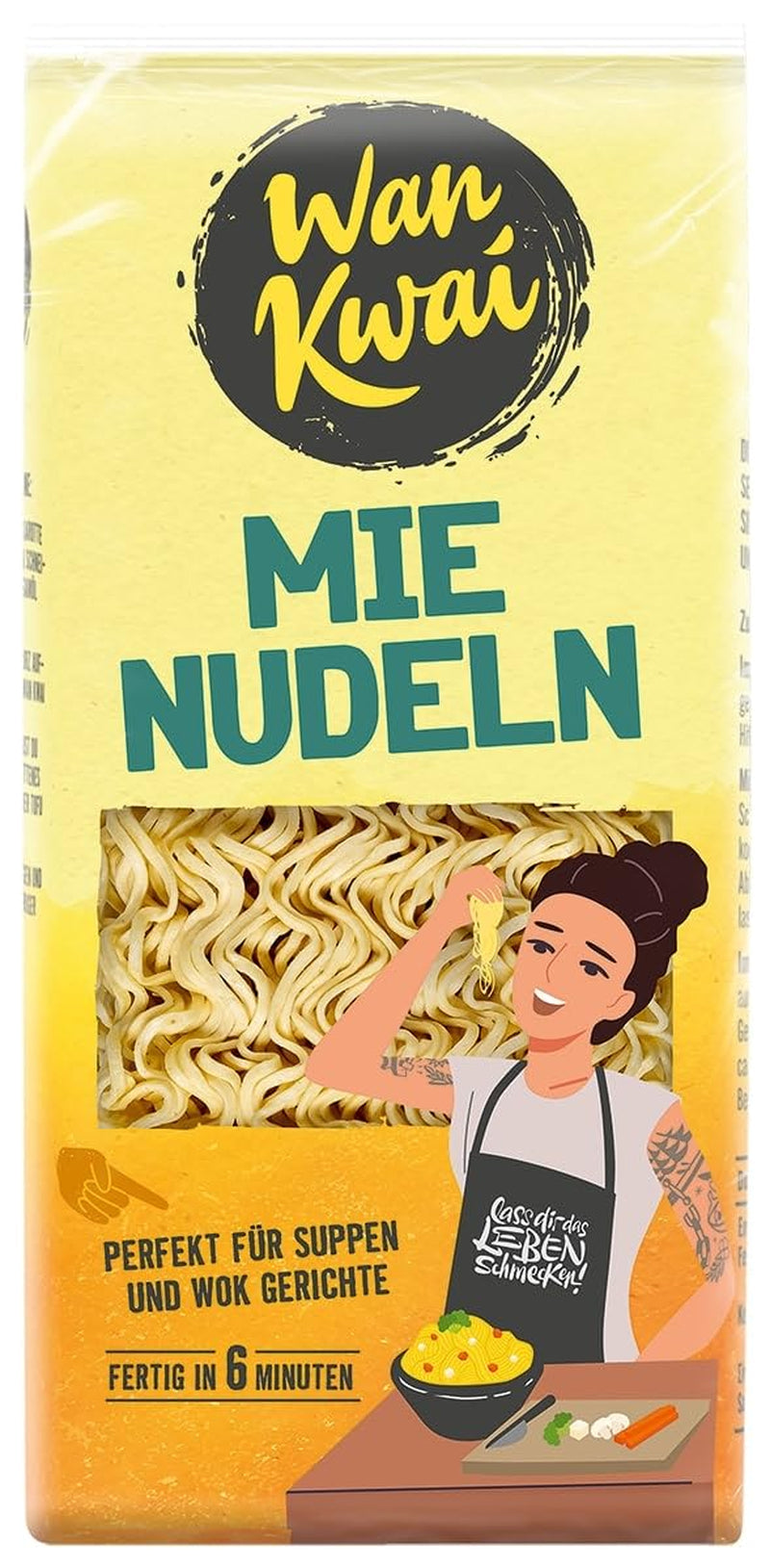 Fideos Wan Kwai Mie 250g: Versátiles en sopas y platos al wok, preparados rápidamente en 6 minutos, descubre el sabor de la cocina asiática y benefíciate de ingredientes de alta calidad.