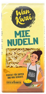 Fideos Wan Kwai Mie 250g: Versátiles en sopas y platos al wok, preparados rápidamente en 6 minutos, descubre el sabor de la cocina asiática y benefíciate de ingredientes de alta calidad.