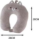 Almohada para el cuello 2 en 1, almohada para el cuello en forma de U, almohada para el reposacabezas, almohada para el cuello, soporte para el cuello, almohada para el cuello, deformación para animales de peluche para acampar, senderismo, coche, avión, almohadas ortopédicas cervicales Naty Shop