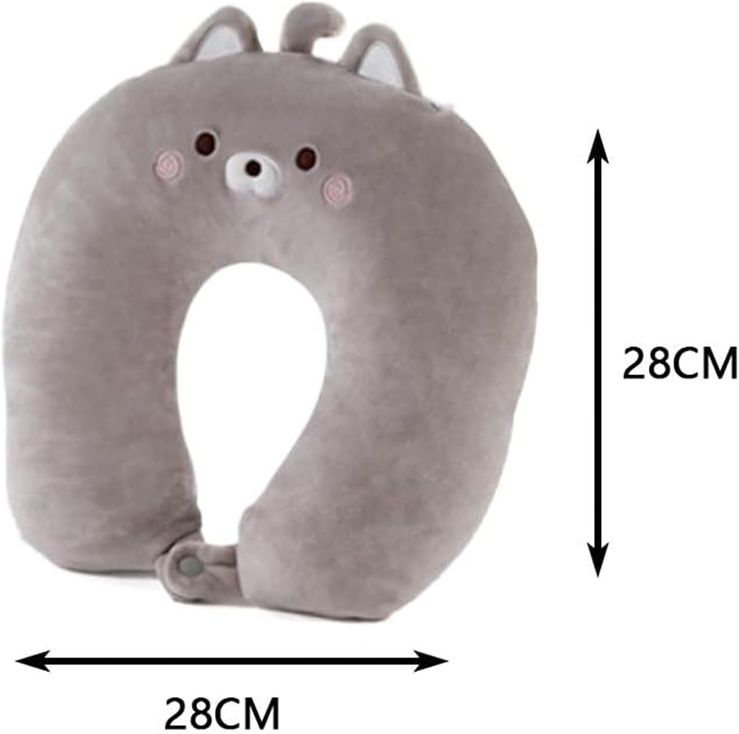 Almohada para el cuello 2 en 1, almohada para el cuello en forma de U, almohada para el reposacabezas, almohada para el cuello, soporte para el cuello, almohada para el cuello, deformación para animales de peluche para acampar, senderismo, coche, avión, almohadas ortopédicas cervicales Naty Shop