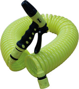 Amig - Turún | Espiral | 15 metros | Incluye 4 accesorios | Con pistola de riego, adaptador para grifo y 2 enchufes rápidos | Goma EVA | Verde pistacho