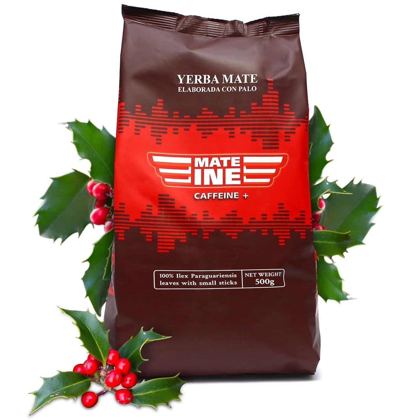 Mate Tea Cafeína I Sin tostar, sin tallo y sin polvo Tradicional - Té Mate fuerte de Paraguay I Contenido de cafeína | Bebida energizante y desintoxicante 500 G I 0,5 Kg