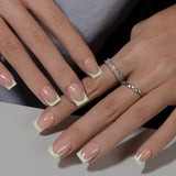 Uñas Postizas De Punta Francesa Corta - 30 Piezas De Uñas Negras Para Pegar En Uñas Cuadradas Cortas, Uñas Postizas De Punta Francesa Con Pegamento, Juego De Uñas Artificiales Cuadradas Para Mujeres