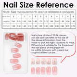 48 Uds pegamento corto en las uñas 2 estilos uñas francesas cuadradas cortas con pegamento para uñas y lima de uñas uñas postizas ombré rosa y blanco para mujer