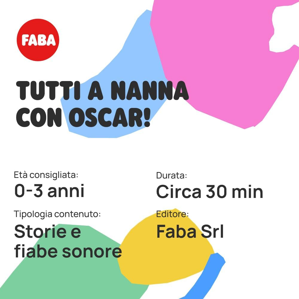 Peluche - ¡Tutti a Nanna con Oscar! - Cuentos y cuentos sonoros para niños a partir de 10 meses - Para escuchar con cuentos, versión italiana Jucarii Bebe Naty Shop