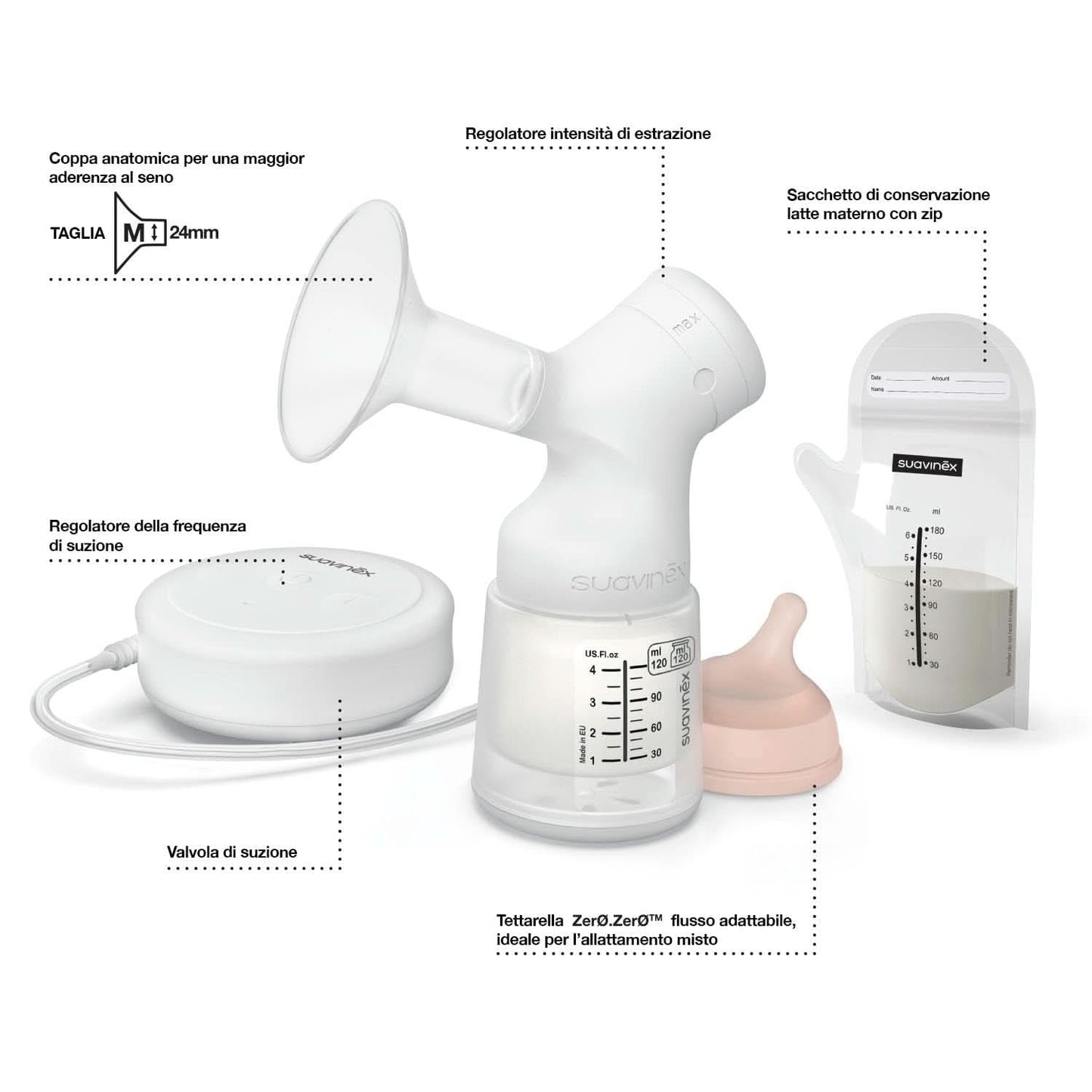Extractor de leche eléctrico Suavinex Link Accesorios Alimentación y Lactancia Tienda Bebe Naty