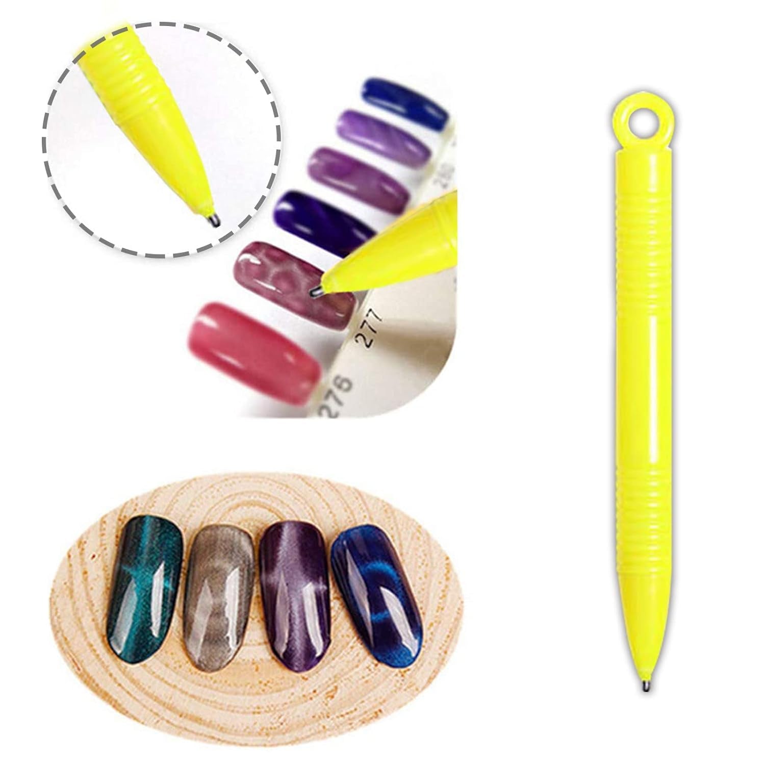 14 piezas Nail Art Werkzeug Magnetstift DIY Magic 3D Magnet Stick Set Verwendung Mit Cat Eye Gel Pulver Oder Nagelack - Magnetic Stift Katze Eye Pen para un efecto mágico ideal para el cabello