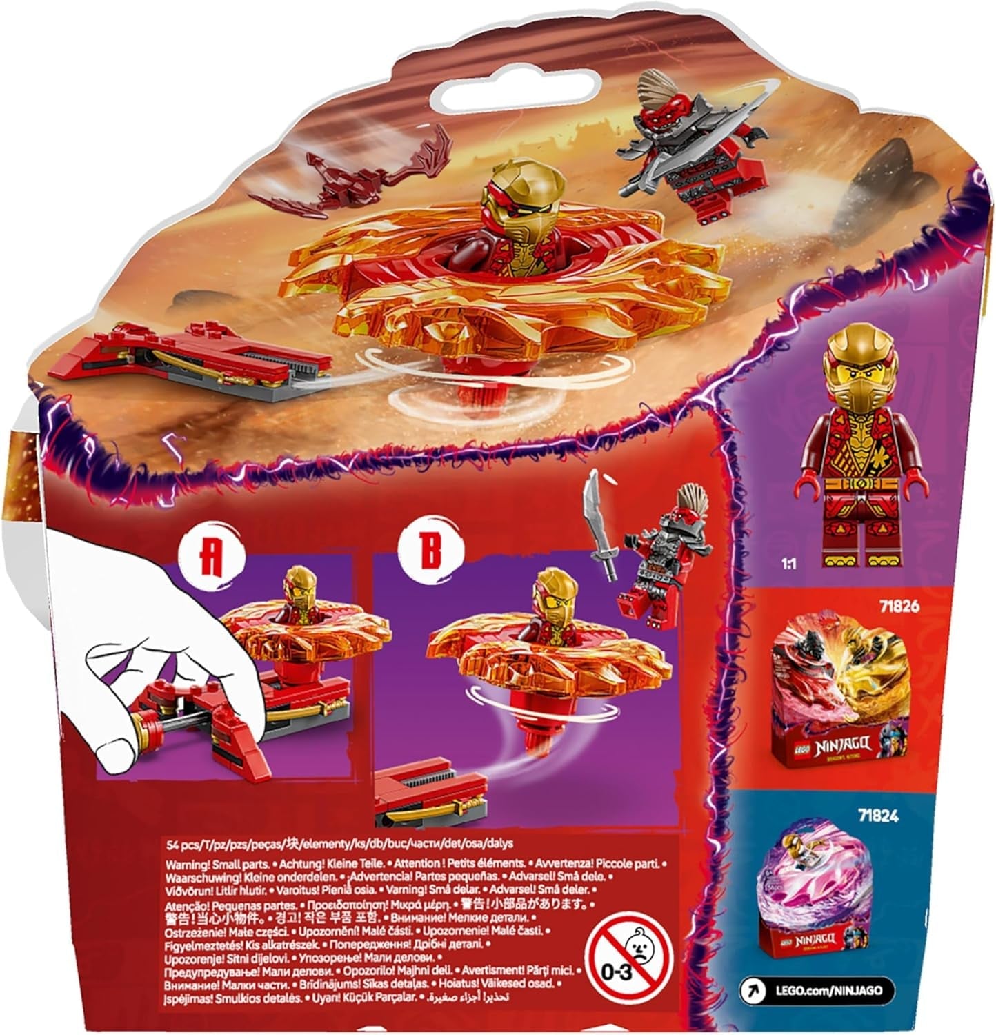 LEGO NINJAGO Spinjitzu Spinner Dragón de Kai - Juguete Ninja de Acción con 2 Minifiguras - Juego pequeño para niños - Idea de regalo para niños y niñas de 6 años en adelante 71823 Juegos de construcción Besuche den LEGO-Store