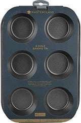 Masterclass 6-Loch-Muffinblech Mit PTFE-, PFOA- Und Bpa-Freiem Antihaftbeschichtung, Robustes 1Mm Dickes Karbonstahlblech, 27 X 18Cm Moldes y bandejas para cupcakes con forma de cupcakes Naty Shop