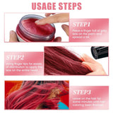 Color de cabello temporal 4.23 onzas de cera de color para hombres y mujeres Pomada de color natural lavable Tinte para el cabello instantáneo para fiesta Cosplay Halloween (rojo) Naty Shop Tinte para el cabello