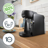 Bosch Tassimo finesse TAS162E Cafetera espresso de cápsulas, 70 bebidas, café más intenso con solo pulsar un botón, apagado automático, sostenible, dosificación perfecta, 1400 W, negro/negro