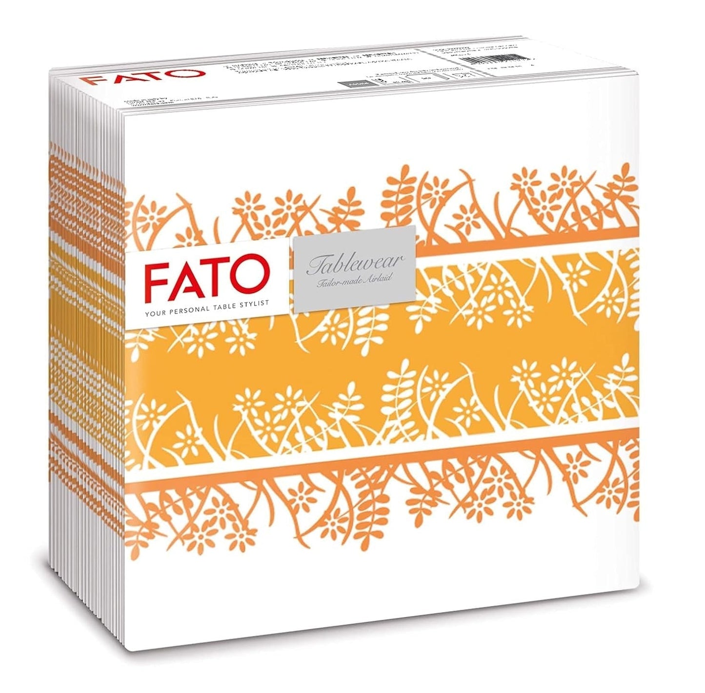 Fato - Servilletas de papel seco, airlaid, efecto textil, paquete de 50 servilletas, 40X40 plegadas en formato 4, Tropicana Decor