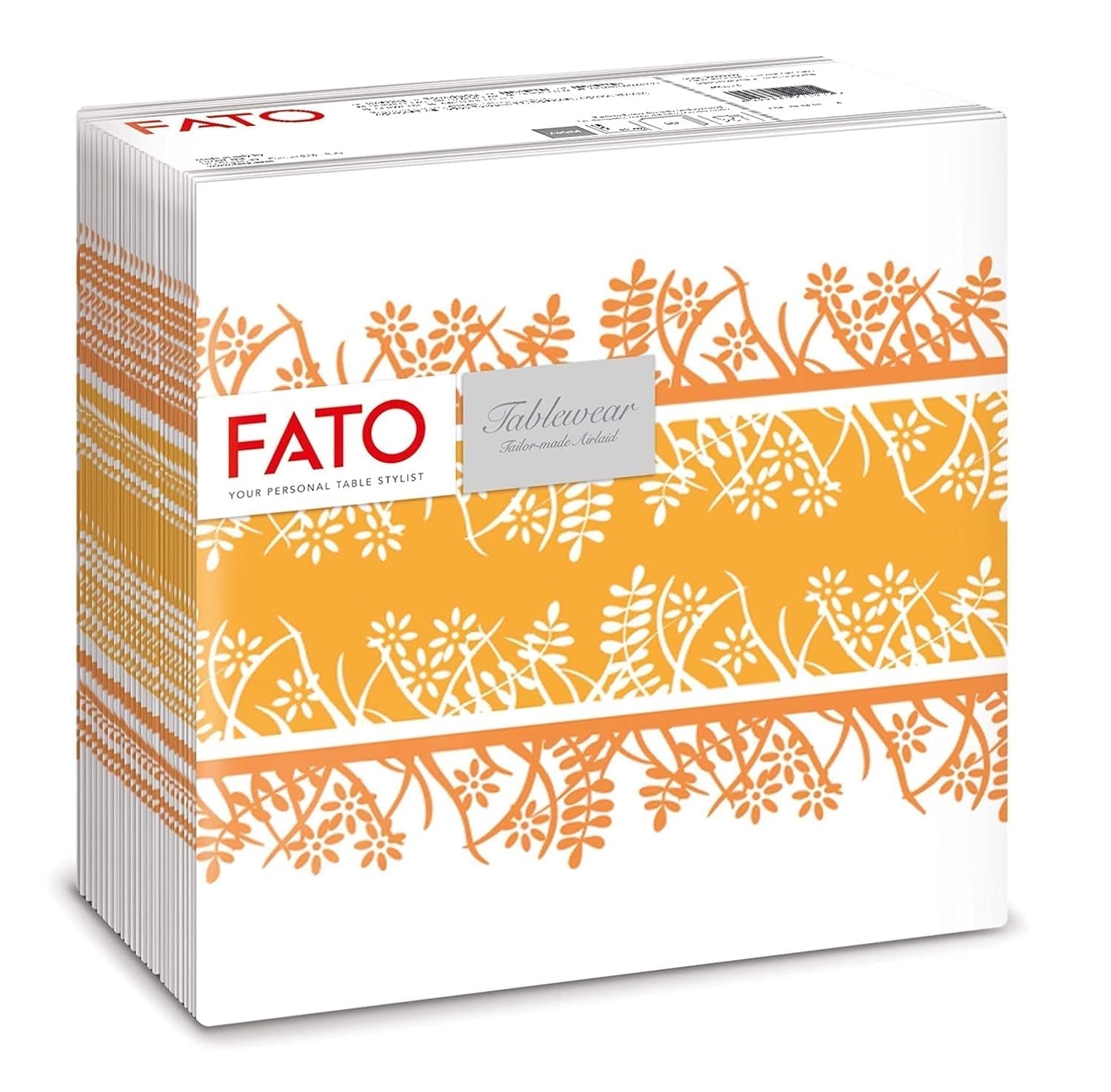 Fato - Servilletas de papel seco, airlaid, efecto textil, paquete de 50 servilletas, 40X40 plegadas en formato 4, Tropicana Decor