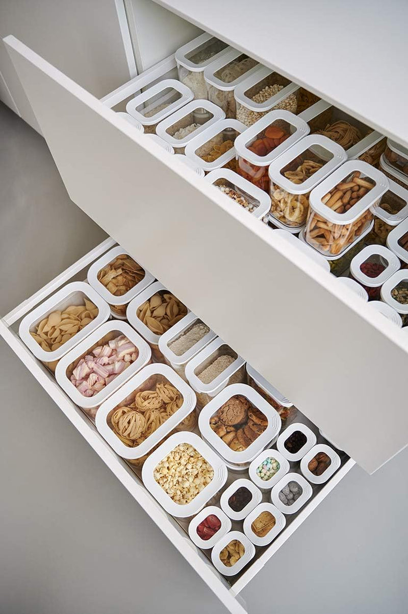 Mepal Set de 9 Botes de Conservación con Tapa - Contenedores de Alimentos Rectangulares - Organizador de Cocina de Plástico - Contenedores de Conservación Herméticos - 7 Botes de Conservación y 2 Botes de Conservación de Alimentos - Cajas de Conservación de Alimentos Blancas Naty Shop