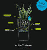 Jardinera LECHUZA Rondo Premium 32 Blanco Mate | Columna para plantas con sistema de riego, indicador de nivel de agua y inserto para plantas | Acabado mate | Ø 32,5 x 56,5 cm | 15786