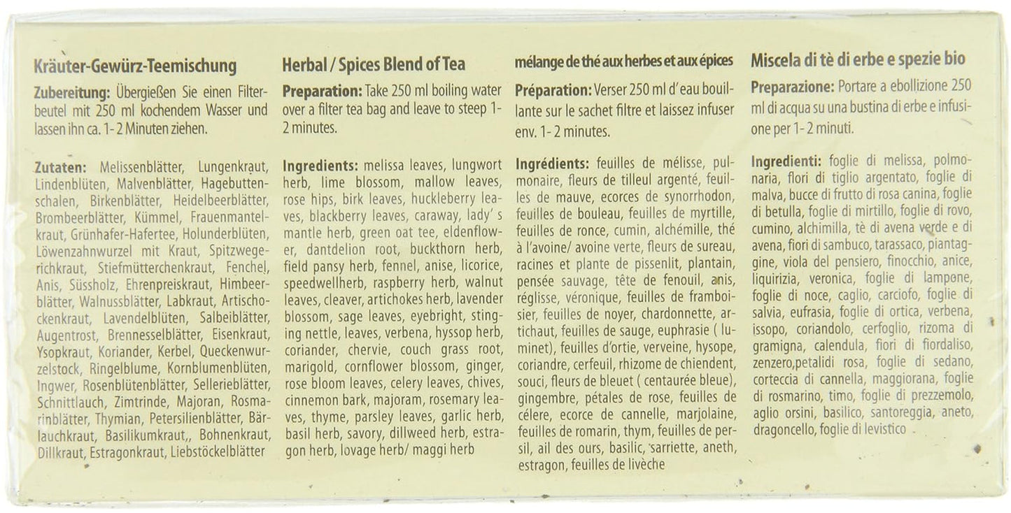 Té básico Droste-Laux con 49 hierbas, 25 piezas (té de hierbas, bolsas filtrantes, té en ayunas o dietético) 120501