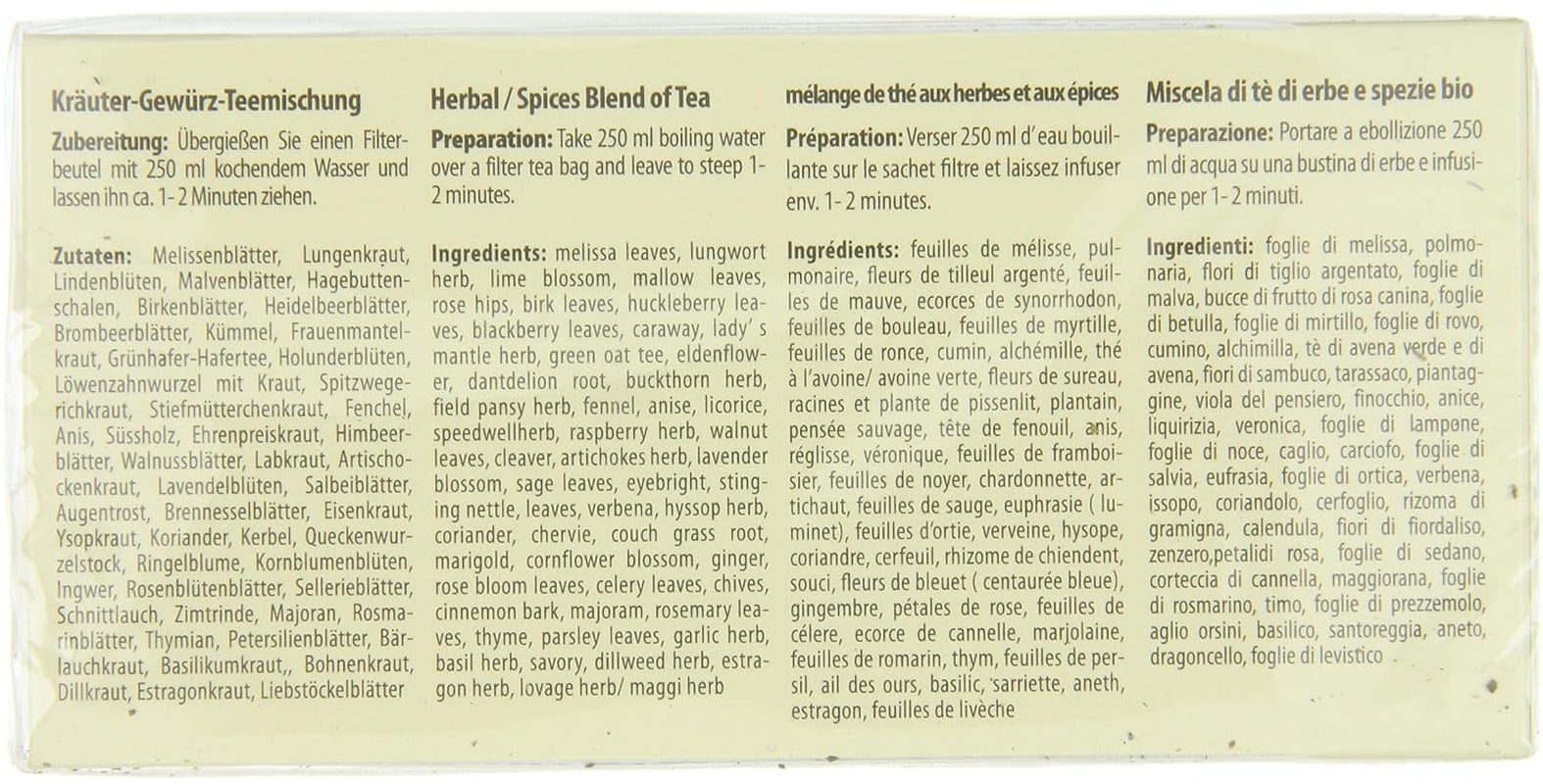 Té básico Droste-Laux con 49 hierbas, 25 piezas (té de hierbas, bolsas filtrantes, té en ayunas o dietético) 120501