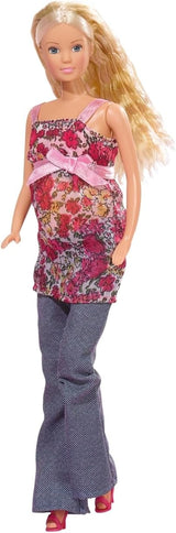 Simba 105734000 - Steffi Love Welcome Baby, Muñeca embarazada, Con el bebé en la barriga, Accesorio, Muñeca vestida, 29Cm, Para niños a partir de 3 años Naty Shop Muñecas Default title