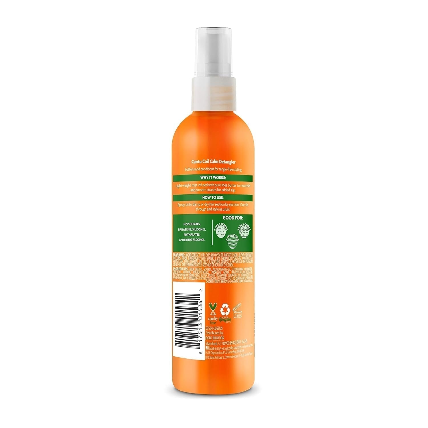 Cantu Coil Calm Spray Desenredante, Karité, Cabello Rizado, 237ml Productos Desenredantes Naty Shop
