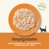 Applaws Nassfutter 100% natural para Katzen, Hühnerbrust mit Tunfischfilet in Brühe - Paquete con 12 bolsas de 70 g