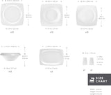 Karaca Jamie Juego de Vajilla Blanca para 12, 52 Piezas - Elegante Vajilla de Porcelana para 12 | Incluye platos, tazas, tazones |