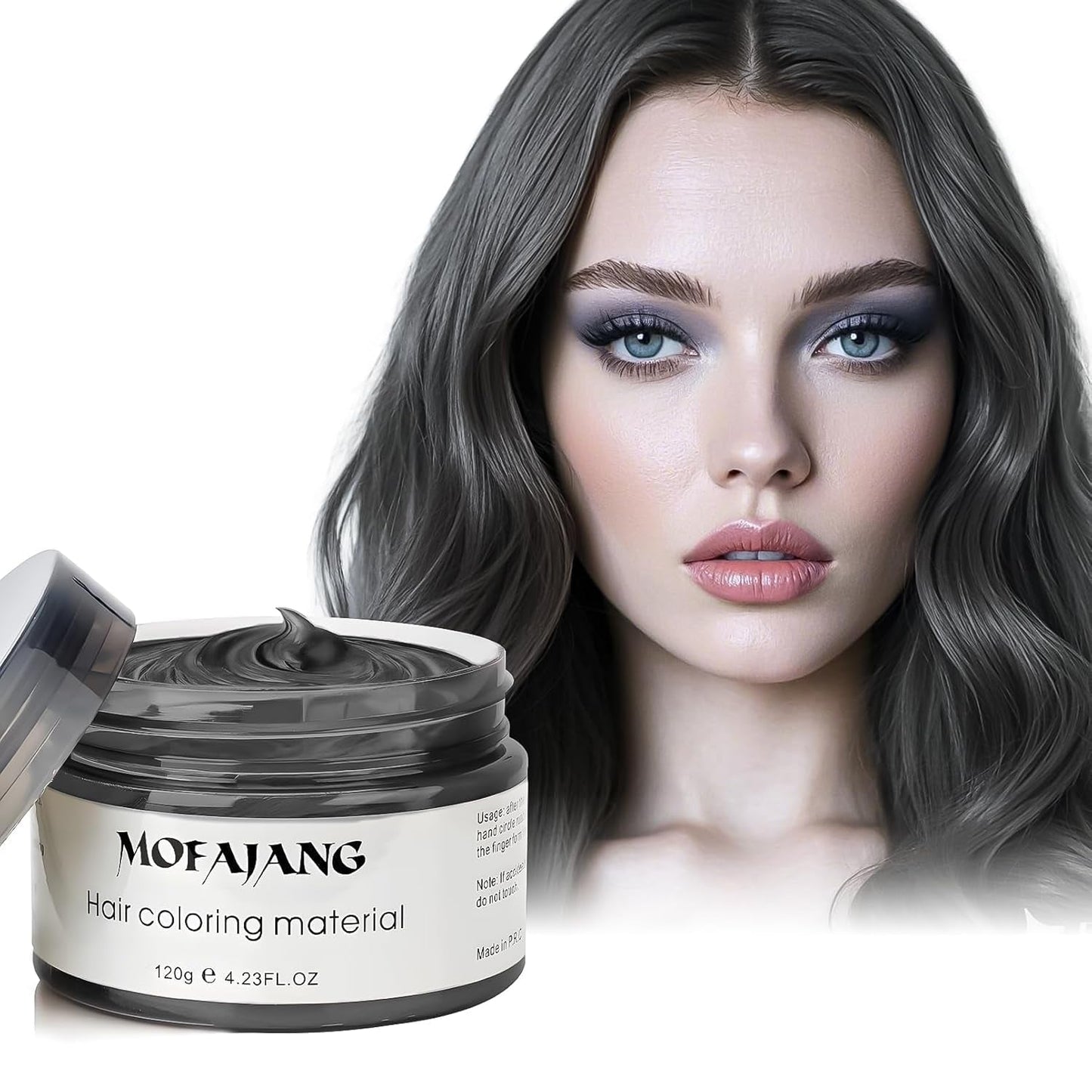 Color de cabello temporal, cera de color de 4.23 onzas para hombres y mujeres, pomada de color natural lavable, tinte para el cabello instantáneo para fiestas, cosplay, Halloween (rojo) Naty Shop Tinte para el cabello negro 120 g (paquete de 1)