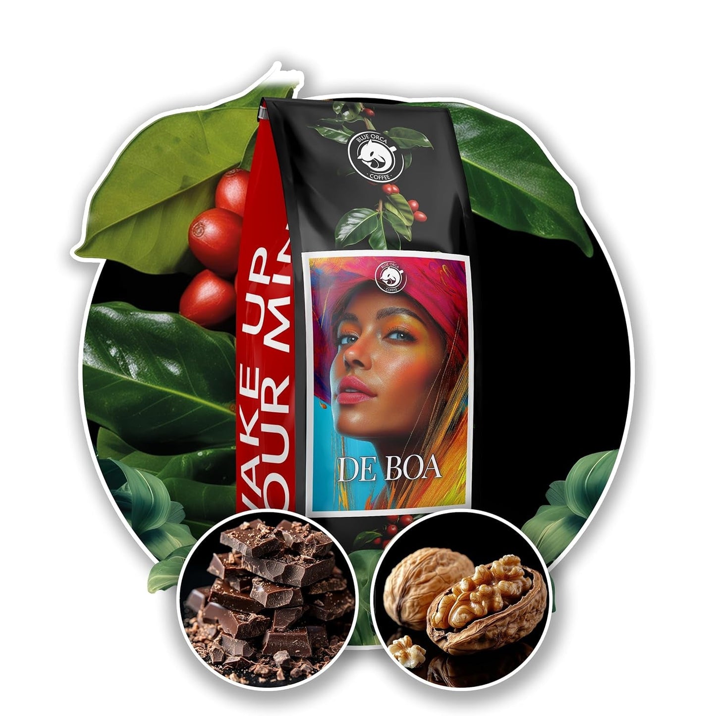 Café Molido DE BOA 1KG | 100% Arábica | con toques de chocolate y nueces | Café en grano de tostado medio, baja acidez | ideal para máquinas de café expreso | Tostadora de Café Orca Azul