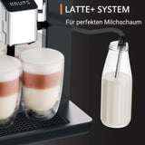 KRUPS Evidence One Cafetera espresso automática con manguera para leche, capuchino de un toque, 12 bebidas especiales, función de 2 tazas, pantalla a color, cafetera espresso, certificado TÜV, negra, EA895N10