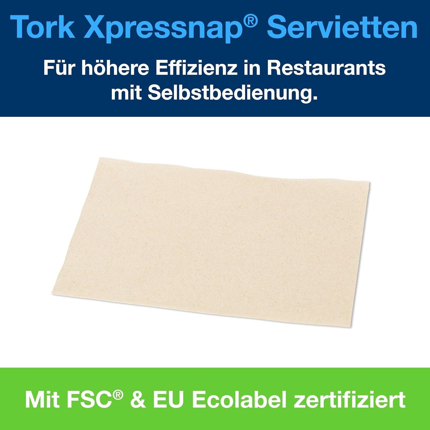 Servilleta dispensadora Tork Xpressnap extra suave Nature N4, premium, 1/2 x 2 capas, 21,3 cm x 16,5 cm, 8 × 1000 servilletas, 12880