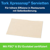 Servilleta dispensadora Tork Xpressnap extra suave Nature N4, premium, 1/2 x 2 capas, 21,3 cm x 16,5 cm, 8 × 1000 servilletas, 12880