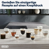 De'Longhi Magnifica Evo Next - Cafetera totalmente automática Perfetto con espumador de leche LatteCrema, 13 bebidas con un solo toque, cafetera y capuchino, pantalla táctil a color, titanio (ECAM312.80.TB)