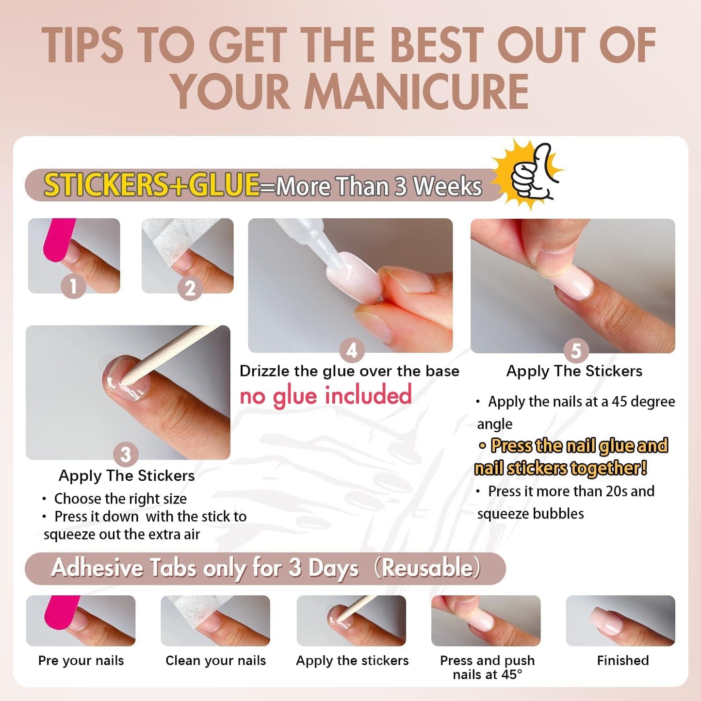 Uñas Cromadas Autoadhesivas - Pegamento Con Brillo Marrón Almendra Mediano En Las Uñas Uñas Postizas Con Brillo Pegamento En Uñas Artificiales Uñas Acrílicas Esmaltadas Para Mujeres 24 Piezas
