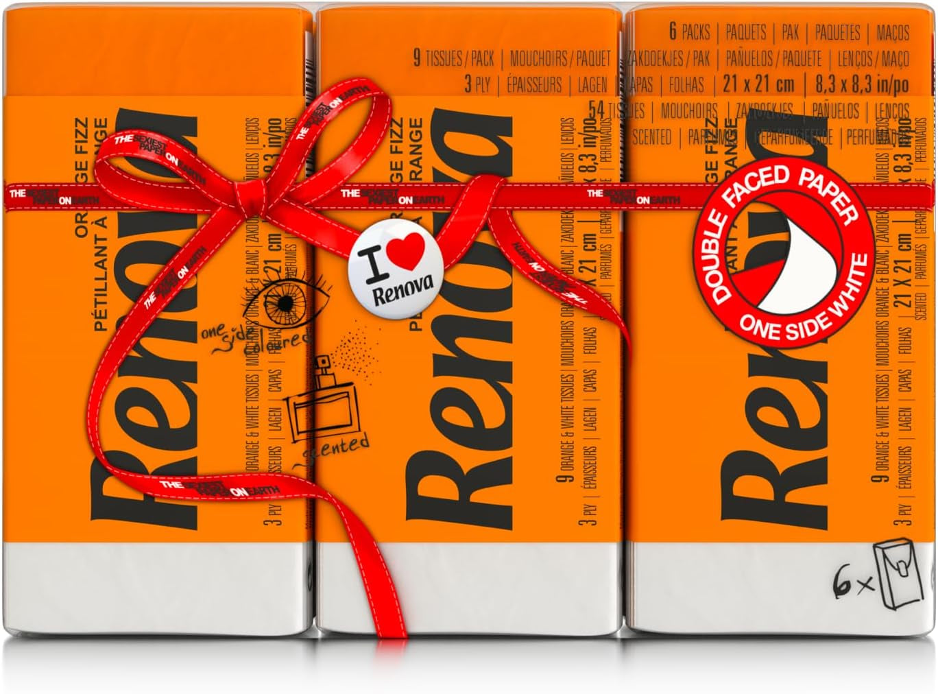 Pañuelos de bolsillo RENOVA ORANGE FIZZ 6 paquetes