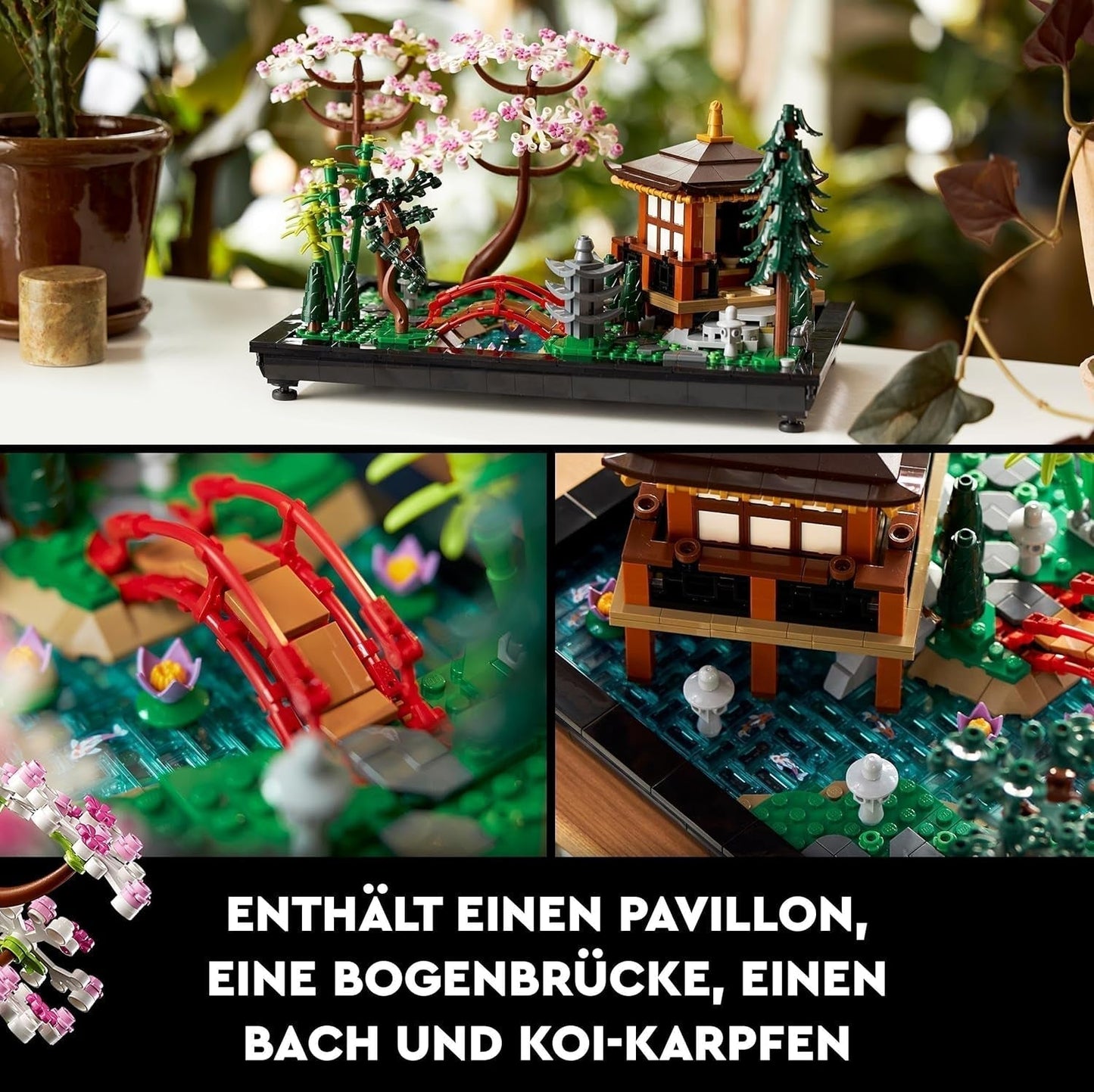 Lego Icons Garden Of Silence - Set de jardín botánico zen para adultos con flores de loto - Decoración de escritorio personalizable de inspiración japonesa - Regalo para mujeres y hombres 10315 Juegos de construcción Besuche den LEGO-Store