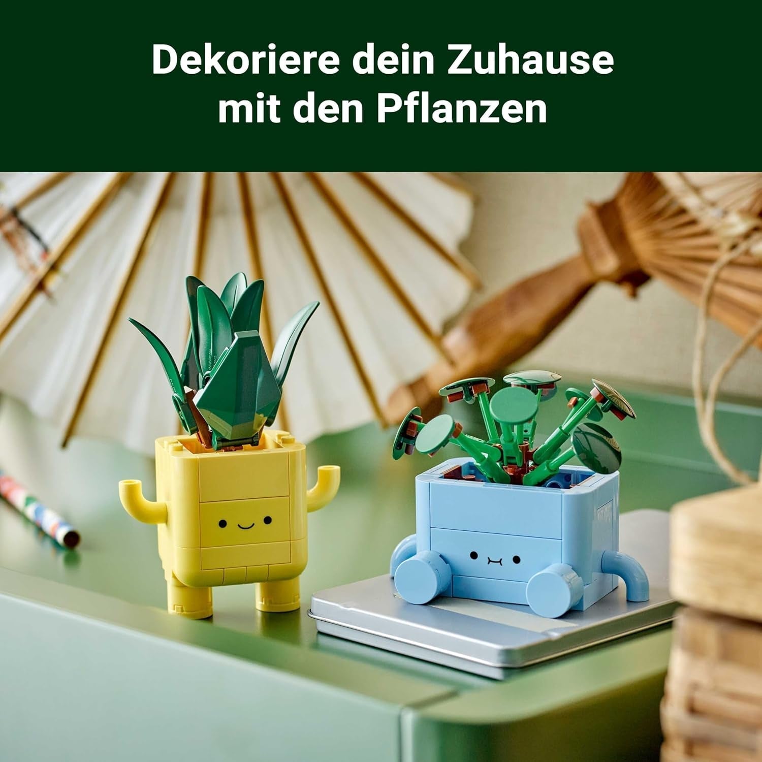 LEGO Botanicals Happy Plants - Set de bricolaje para niños con 2 flores artificiales y 2 macetas de colores con caras de dibujos animados - Idea de regalo para niñas a partir de 9 años - 10349 Besuche sets de construcción den LEGO-Store