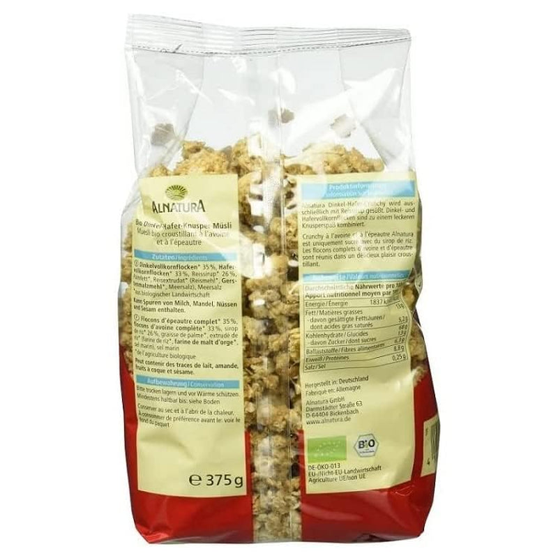 Crujiente con espelta y avena ecológica, 375g