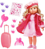 Bayer Design 94635AA Charlene Muñeca interactiva funcional con pelo y ojos dormilones, habla y canta 90 frases, 2 poemas y 8 canciones, 46 cm, rosa