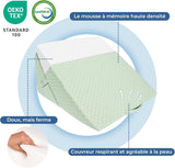 INFANZIA Almohada de cuña para Cama, Almohada de Esquina, Almohada Triangular, Plegable, Espuma viscoelástica, Apnea del sueño, reflujo ácido, elevación de piernas, Lectura, Verde