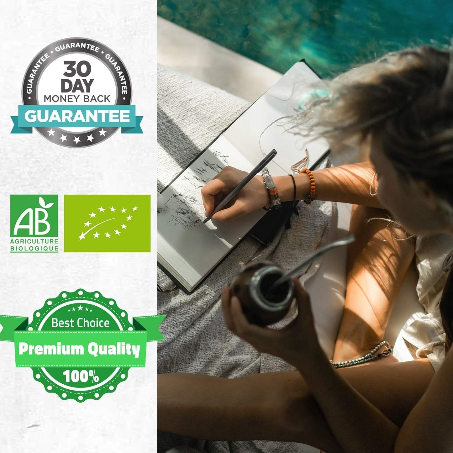 ORIGEENS TÉ YERBA MATE BIO 200G - La Original I Yerba Mate Bio sin tostar, hojas, sin tallos, polvo ni migas I Bebida energizante y desintoxicante