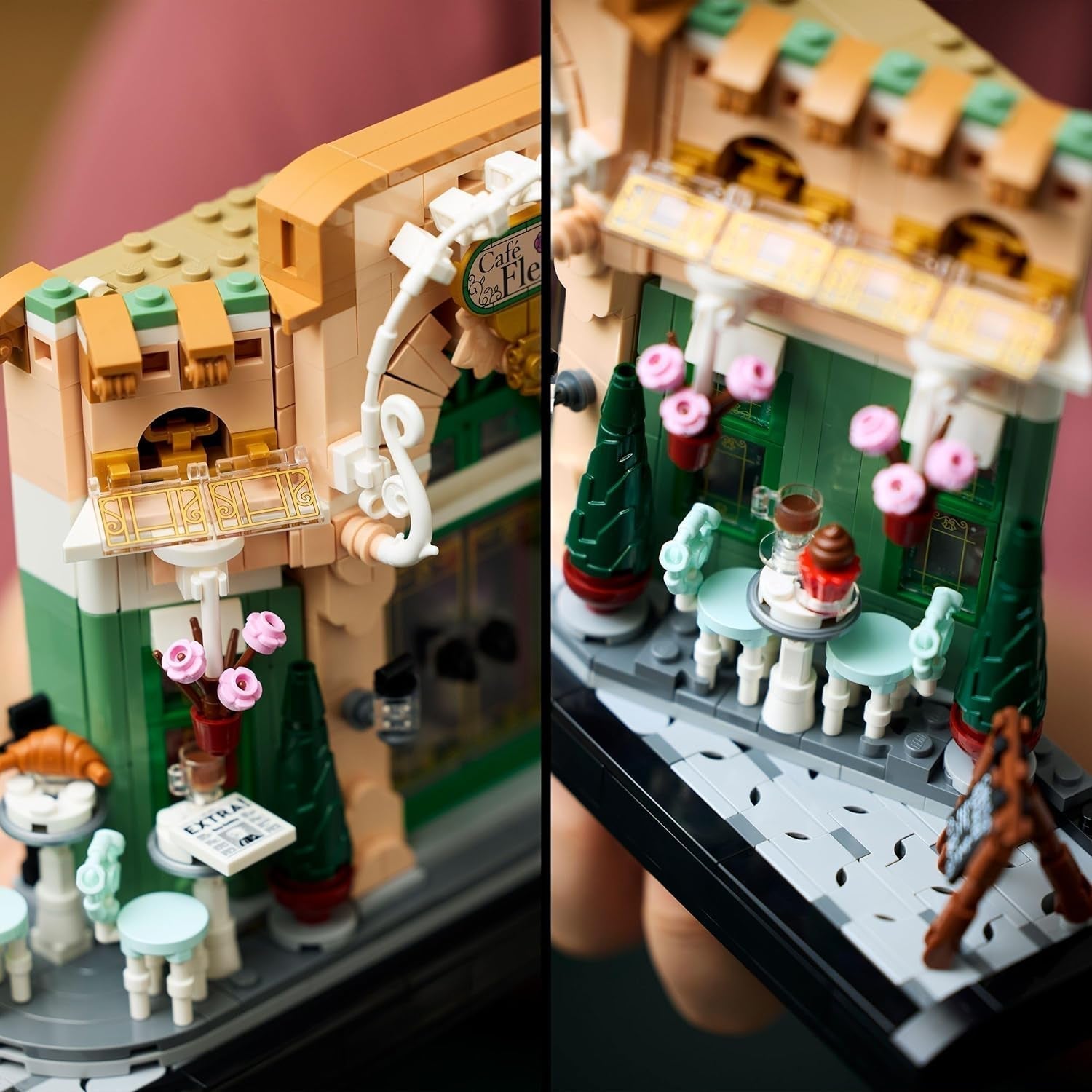 LEGO Icons French Café - Decoración para salón u oficina - Set de construcción para adultos que incluye fachada pintoresca, maceta colgante y sillas - Regalo para hombres y mujeres 10362 Juegos de construcción Besuche den LEGO-Store