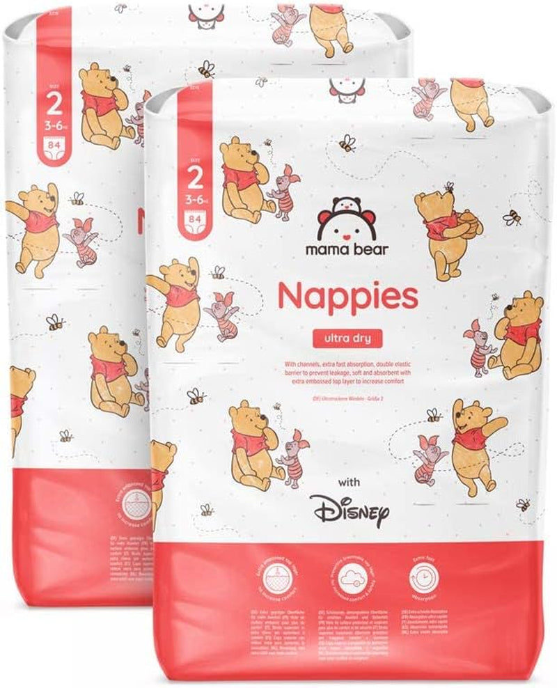Marca Amazon: Mama Bear Disney Pañales ultra secos, tamaño 3 (4-9 kg) - Caja mensual, blanco, 172 unidades (2 paquetes de 86)