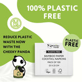 Servilletas de cóctel de bambú The Cheeky Panda | servilletas blancas 100 piezas servilletas de papel