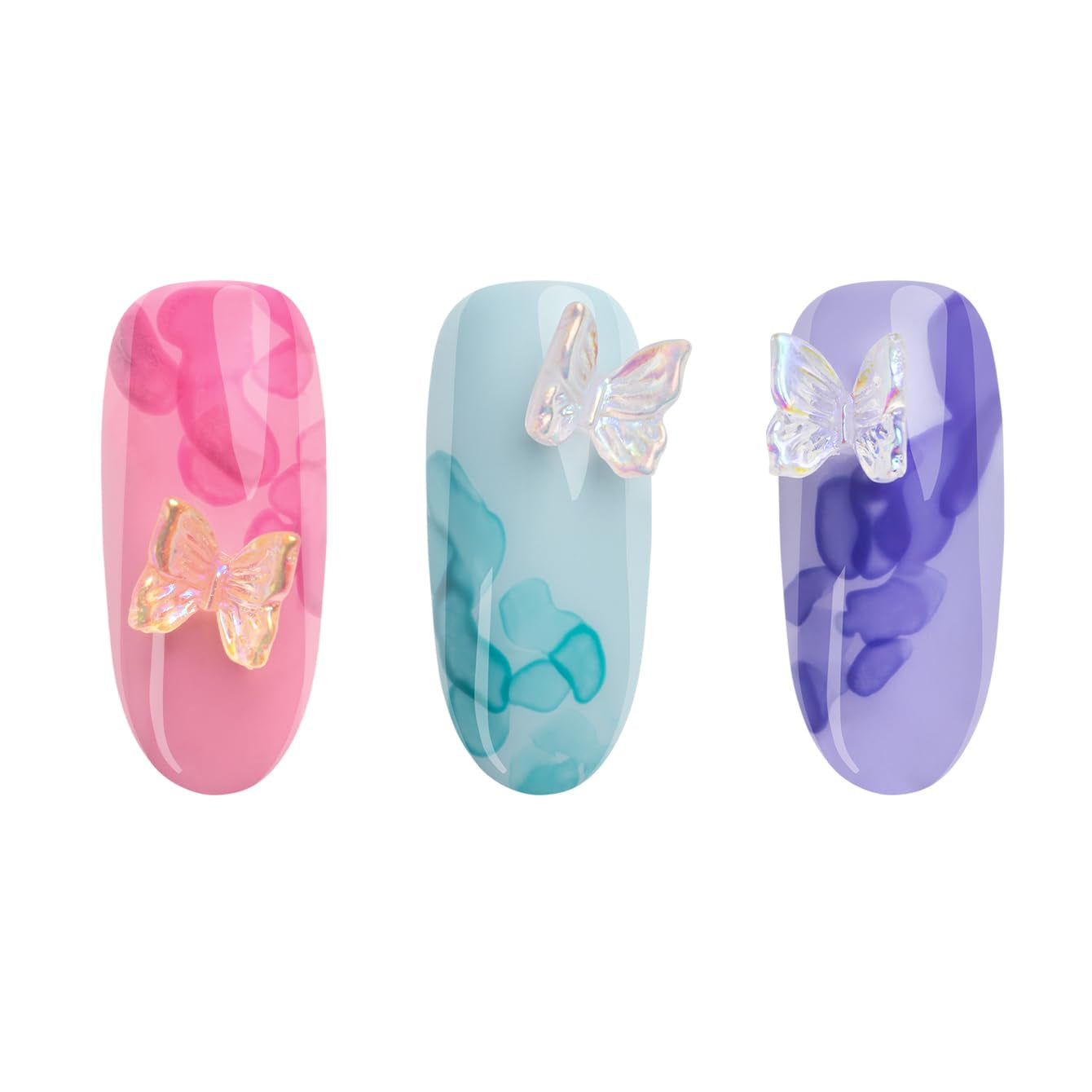 NÉONAIL Nageldekoration 3D Nail Art Schmetterlinge - Nail Charms - Nägel Selber Machen - Uñas - Nageldesign Accesorios - Nailart - Nail Art Zubehör - Nagel Deko - Nagelschmuck - Mehrfarbig