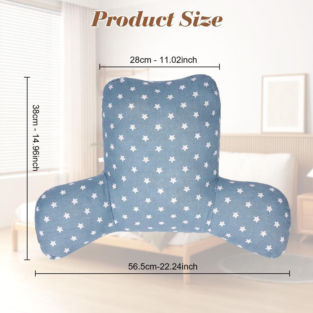 Almohada de lectura, almohada trasera con reposabrazos, respaldo en cama o sofá, almohada de reposo en cama para leer, trabajar y jugar