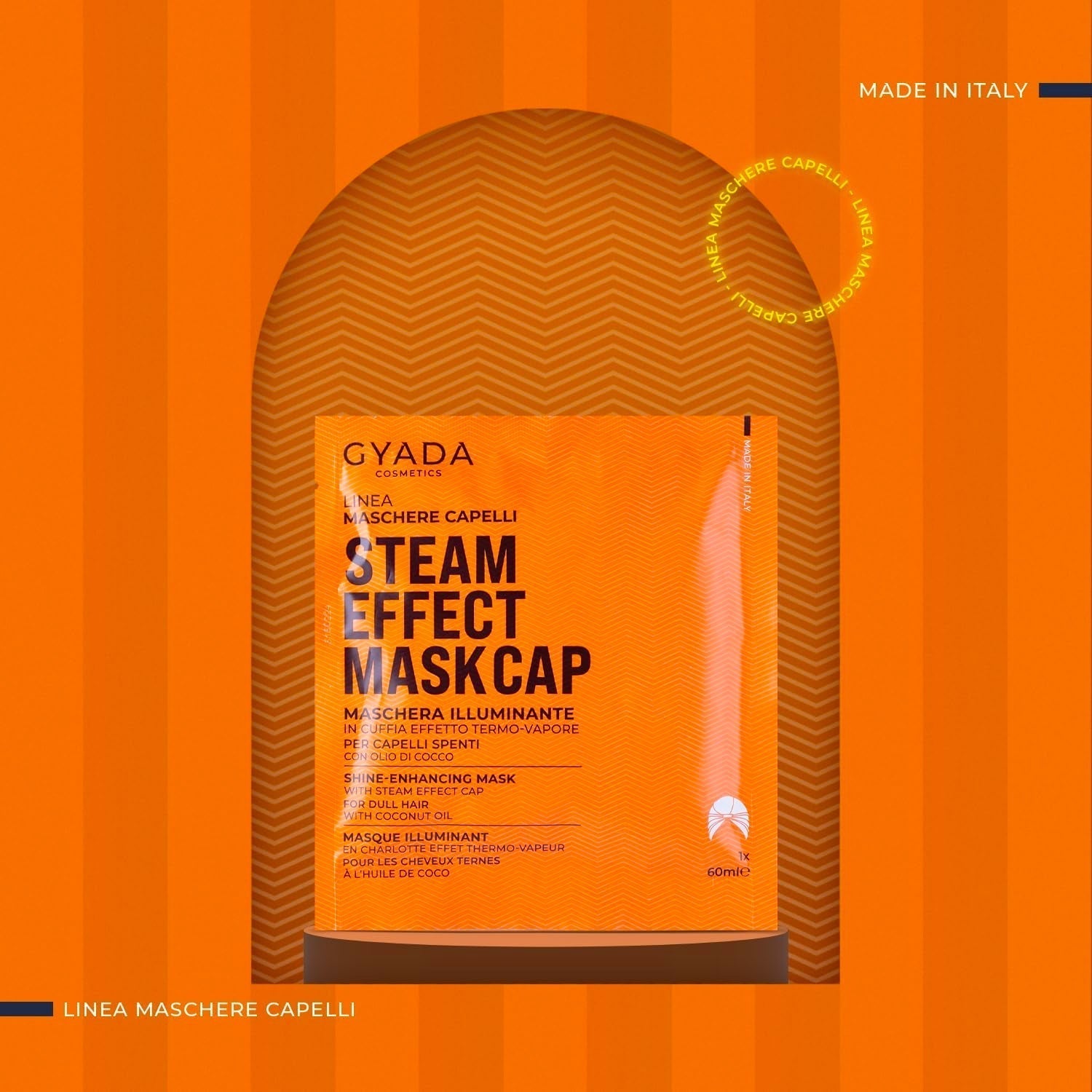 GYADA COSMETICS, mascarilla capilar a base de material ligero y revitalizante, aporta brillo y suavidad, efecto nutritivo y reparador, con gorro térmico, a base de aceite de coco y aguacate, mascarilla capilar Naty Shop 60 ml
