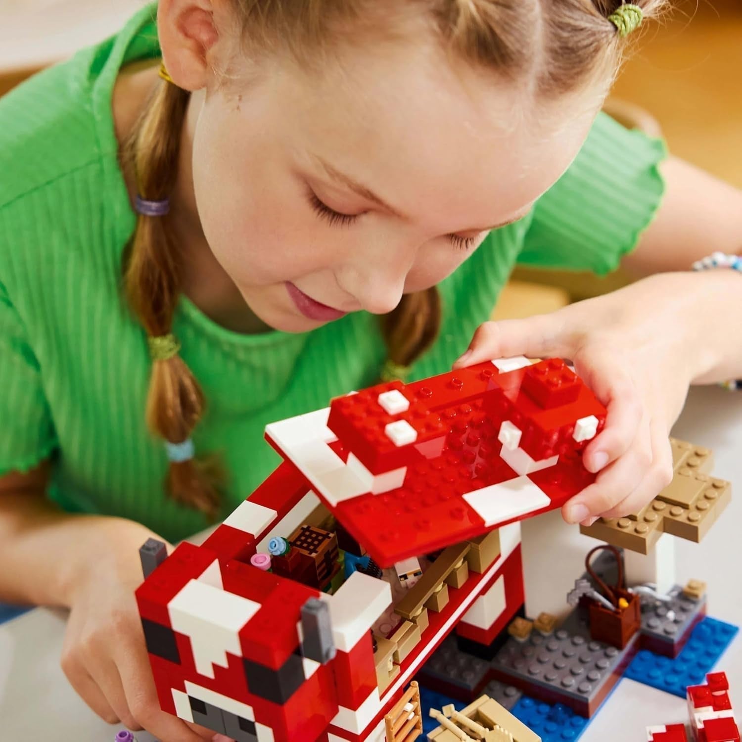 LEGO Minecraft La Casa de la Vaca Hongo Videojuego Juguete de Construcción Modelo de Tierra de Hongos con Minifiguras Steve y Otros Personajes Set de Juego para Niños y Niñas 8 Años 21270 Juegos de Construcción Beuche den LEGO-Store