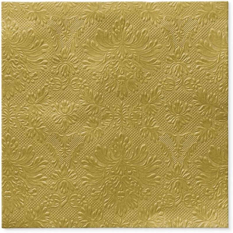 PAW - Servilletas 3 Capas (33 X 33 Cm) I 20 Piezas I Perfectas para Cumpleaños, Fiestas, Bodas, Comuniones y Festivos I Servilletas de Papel de Colores - Ocasiones Especiales, Adornos I Inspiración Clásica (Oro)