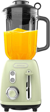 Cecotec Batidora amasadora Retro Power Negro Titanio Retroverde. 1200W Maximale Leistung, 2 Geschwindigkeiten, 4-Klingen-Messer Mit Schwarzer Titanbeschichtung Und 1.5L Krug, Vintage-Design in Grün Kitchen Naty Shop